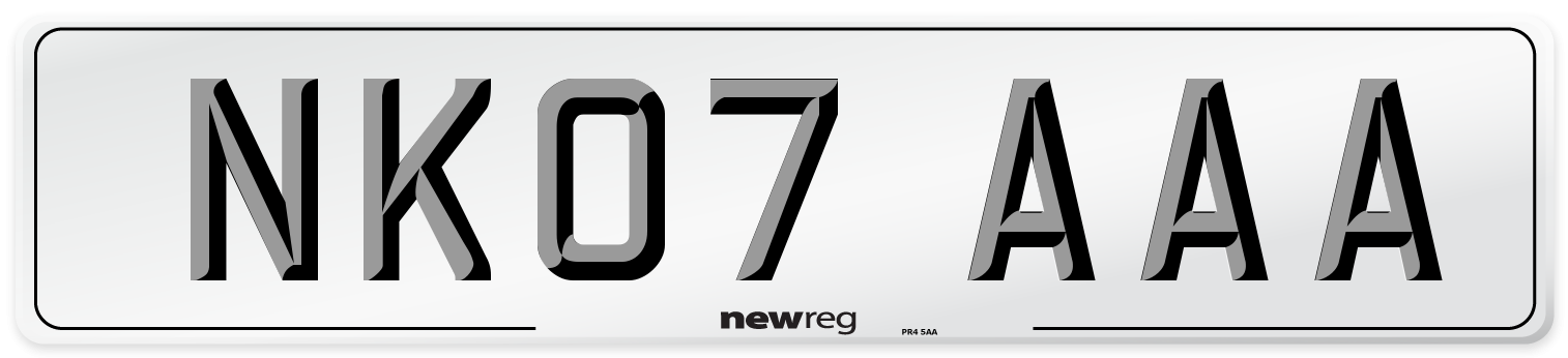 NK07 AAA Number Plate from New Reg